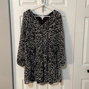 Time and tru black and white tiered babydoll dress size small (4-6)